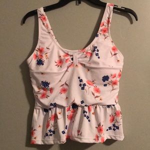 White floral tankini top